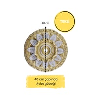 Dekoratif Polimer 40 cm Avize Göbeği (Krem)