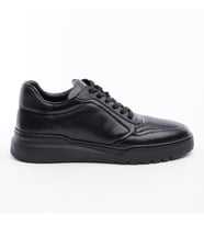 Günlük Hakiki Deri Comfort Taban Erkek Sneaker (Siyah)