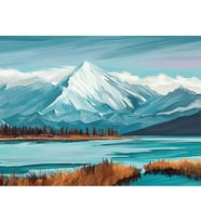 Buz Mavi Sayılarla Boyama Seti(40x50 cm Tuval Şasesine Gerili)