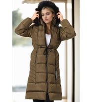 Dewberry Kadın %100 Polyester Kaban Haki Z6758 Katmanlı Kombin, Şehir ve Ofis Stili, Kazak ve Gömlek Kombini
