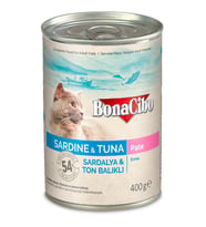 Bonacibo Ezme Sardalya ve Ton Balıklı Yaş Kedi Maması 400 GR