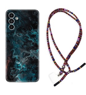 Samsung A23 A31 A32 A50 A51 A52 A53 A70 Kılıf Boyun Asklı Rasta Silikon Colorful Abstract 1384
