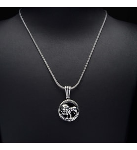 590 Aslan Burcu Gümüş Kolye