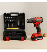 24W Şarjlı Matkap Seti 1350 RPM Çantalı (Kırmızı)