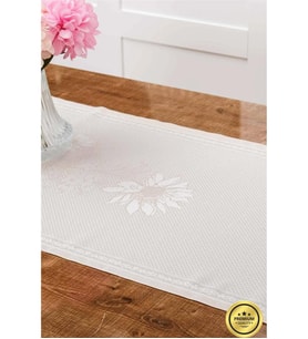 Iris Jakar Polyester Kumaş Bej Runner 45x150 Cm - 1410 (Standart)