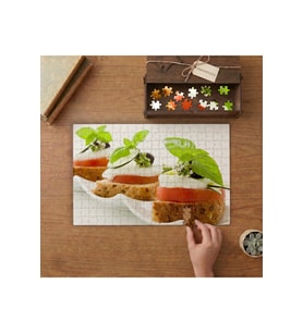 Domatesli Peynirli Kanepeler Tasarımı 240 parça Ahşap Puzzle Ahşap Kutuda MP01879