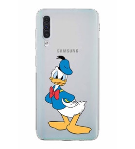 Samsung Galaxy A50   Kamera Korumalı  Kapak Donald Duck Tasarımlı  Şeffaf Kılıf