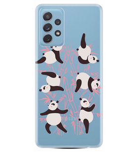 Kılıfland Samsung Galaxy A52 Kılıf Silikon Resimli Kapak Panda Yoga Stok 546