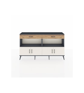 Arges Konsol 2 Raflı 2 Çekmeceli 4 Kapaklı 176x30x99 Antrasit-Aytaşı/Çam