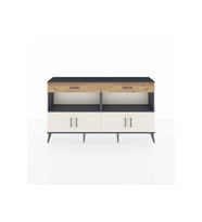 Arges Konsol 2 Raflı 2 Çekmeceli 4 Kapaklı 176x30x99 Antrasit-Aytaşı/Çam