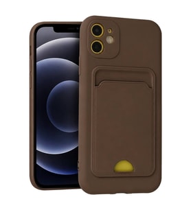 Apple İphone 11 Kılıf Kelvin Kartvizitli Silikon - Kahverengi