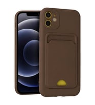 Apple İphone 11 Kılıf Kelvin Kartvizitli Silikon - Kahverengi