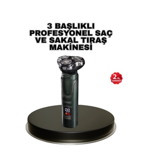 Mey İthalat® Kablosuz Profesyonel Erkek Bakım Seti – 3 Başlıklı, 3D Akıllı Kesim, Taşınabilir