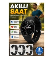 Üç Kordonlu Akıllı Saat Nabız Ölçer Bluetooth Arama ve Sağlık Takip Özellikli