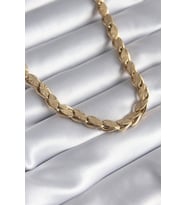 316L Çelik Gold Renk Lazer Kesim Arpa Zincir Model Kadın Kolye - TJ-BKO8285