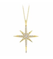Kutup Yıldızı Altın Kolye 14K Gold Taşlı