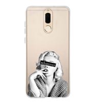 Huawei Mate 10 Lite Uyumlu Marilyn Monroe Desenli Şeffaf Telefon Kılıfı