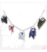 Halloween İpe Dizili 5'li Kuru Kafa Dekor Seti, 115 cm (STD)