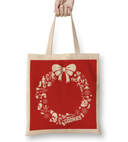 Goonies Christmas Wreath Pattern Bez Çanta Uzun Saplı