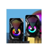 Bilgisayar Hoparlörü Led Işıklı Rgb Laptop Pc Uyumlu 1+1 Speaker