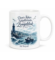 Zonguldak Deniz Havası Baskılı Kupa Bardak Hediye Porselen Mug