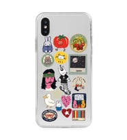 Iphone X ve XS Uyumlu Sticker Tasarımlı Şeffaf Telefon Kılıfı