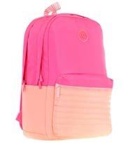 Kaukko Quick Kız Çocuk Üç Bölmeli Pembe Turuncu Kapitone Detaylı Okul Sırt Çantası - K1789 (Çok Renkli)
