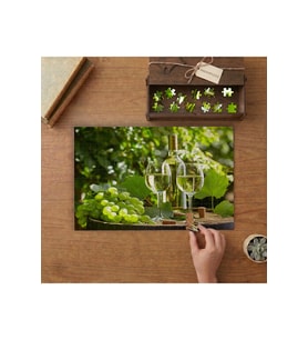 Beyaz Şarap - Üzüm - Bağ Tasarımı 240 parça Ahşap Puzzle Ahşap Kutuda MP01390