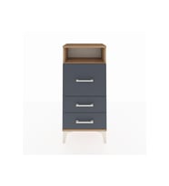Arges Komodin Tek Raflı 3 Çekmeceli 44x30x96 Çam-Antrasit