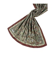 Etnik Desenli Soft Pamuklu Şal 75x190 cm (Bordo)