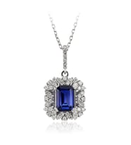 1,60 Karat Pırlanta Safir Kolye (Beyaz)