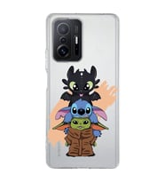 Redmi Mi 11T/Mi 11T Pro Uyumlu Sevimli Baby Yoda ve Stitch Desenli Şeffaf Telefon Kılıfı