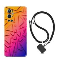 Tecno Spark 9 Pro Kılıf Silikon Boyun Askılı İpli Desenli Silikon Üçgenler 1635
