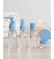 Mey İthalat® Taşınabilir 5 Parça Seyahat Kozmetik Seti 30 ml Sızdırmaz