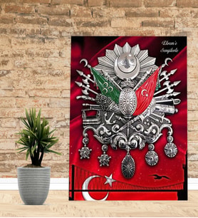 Kişiye Özel Osmanlı Tuğrası   Tasarımlı Yeni İş, Ofis   Hediyesi Kanvas Tablo 30x50 cm