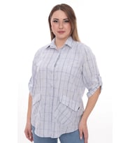 Rahat Kalıp Büyük Beden Cotton Cepli Gömlek