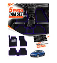 e-biz HONDA CİVİC-FK-HATCHBACK 5 KAPI (2006-2012) Uyumlu EVA Oto Paspas Metal Topukluklu Siyah-Lacivert
