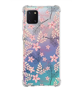 Samsung Galaxy Note 10 Lite  Köşe Korumalı Antişok Kapak Floral Kırmızı Tasarımlı Şeffaf  Kılıf