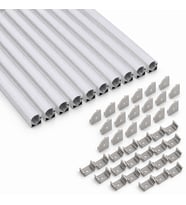 10’lu Set Köşe LED Profil Kanal 18x18mm Alüminyum 2 Metre Sıva Üstü Eloksallı Opak Kapaklı Şerit LED Kanal Seti 8987
