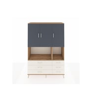 Hyperion Dolap 6 Raflı 6 Çekmeceli 3 Kapaklı 132x44x195 Çam-Antrasit/Aytaşı
