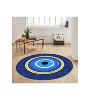 Rovigo Home Dijital Baskı Yıkanabilir Kaymaz Taban Yuvarlak Halı RVG7023 140x140 cm (Mavi)