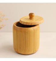 Ahşap Bambu Kapaklı Şekerlik 9 cm