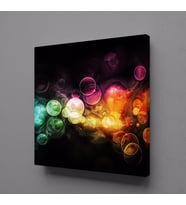 DAİRESEL RENKLİ ŞEKİLLER KANVAS TABLO 40x40cm (Karışık)