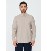 Krem Rengi Dynamic Fit Uzun Kollu Erkek Gömlek