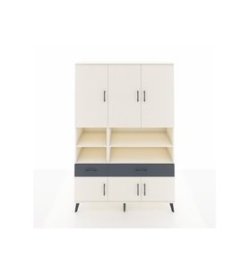 Hyperion Dolap 8 Raflı 2 Çekmeceli 6 Kapaklı 132x44x195 Aytaşı-Aytaşı/Antrasit
