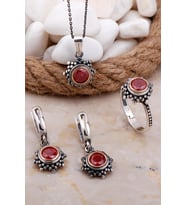 Opal Taşlı Gümüş Set 2572
