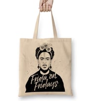Frida Kahlo 2 Bez Çanta Uzun Saplı
