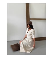 Keten Elbise Model Yazlık Şık Elbise (Krem)
