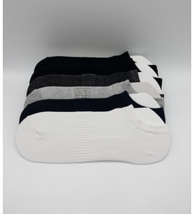 CİHO Socks Premium 6 Çift Unisex Havalandırmalı Penye Pamuk Görünmez Spor Çorap (Siyah - Beyaz)