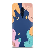 PrintiFy Oppo Reno 2z Uyumlu Lansman Kılıf Karışık Renkler Tasarımlı İçi Kadife Kapak (Lacivert)